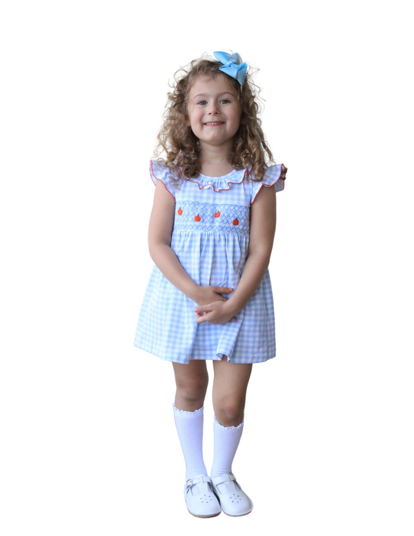 Gingham Smocked Pumpkins - Bloomer Set