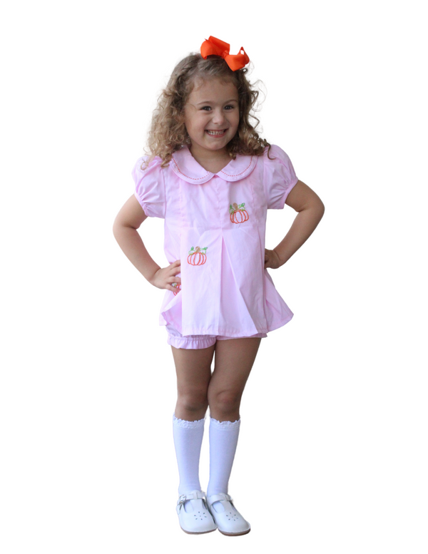 Classic Embroidered Pumpkins  - Bloomer Set