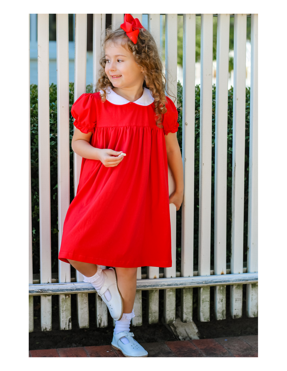 red peter pan collar dress 1960s/1970s Lanz Hot Pink Magenta White Scalloped Wool Shift  Canned Ham Vintage Made in USA Peter Pan Collar Dress +