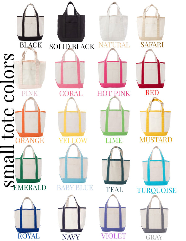 PREORDER: PERSONALIZED CANVAS BOAT TOTE - Small