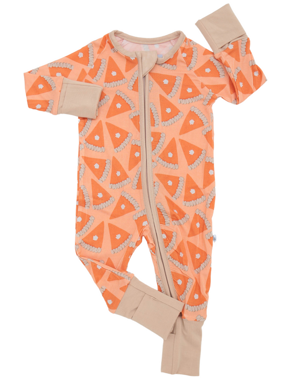 Main Street Bamboo Zipper Onesie PJs - Sweet as Pumpkin Pie