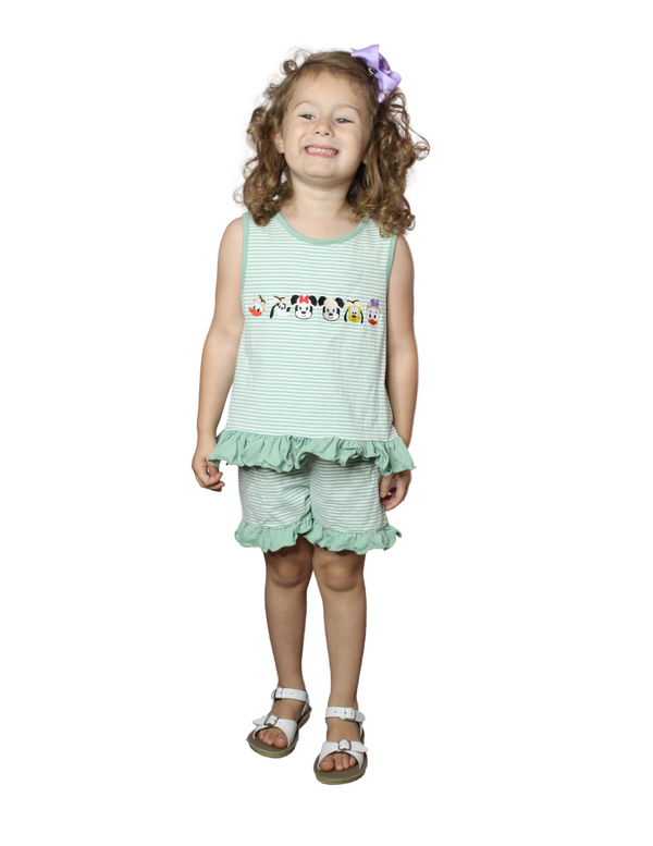 Safari Mouse Friends Ruffle Short Set