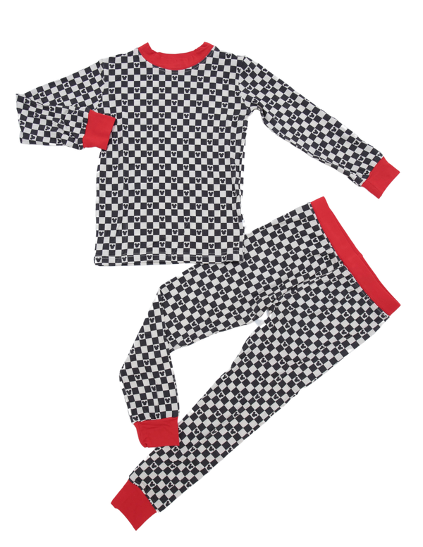 Main Street Bamboo 2 Piece PJs - Checkard Mouse