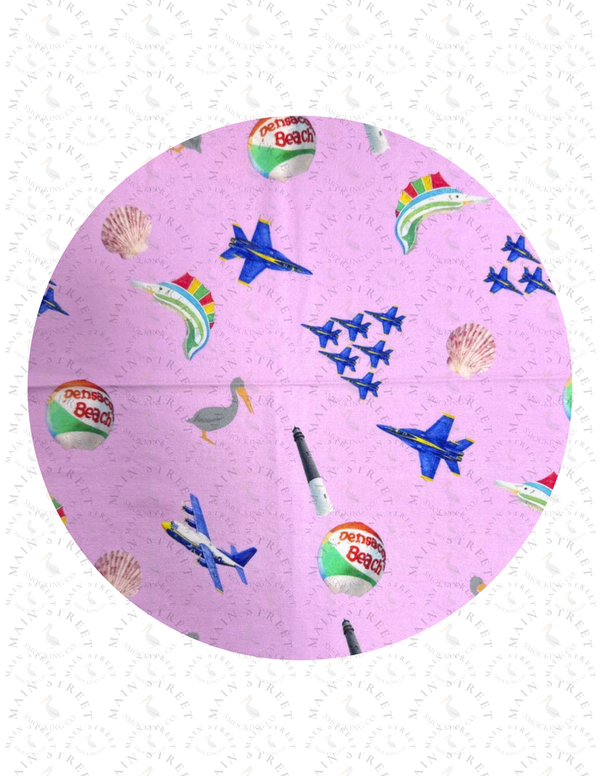 PREORDER ETA JUNE: Main Street Bamboo Zipper Ruffled Onesie PJs - Pensacola "Where Florida Begins" Pinkie-Purple Paradise