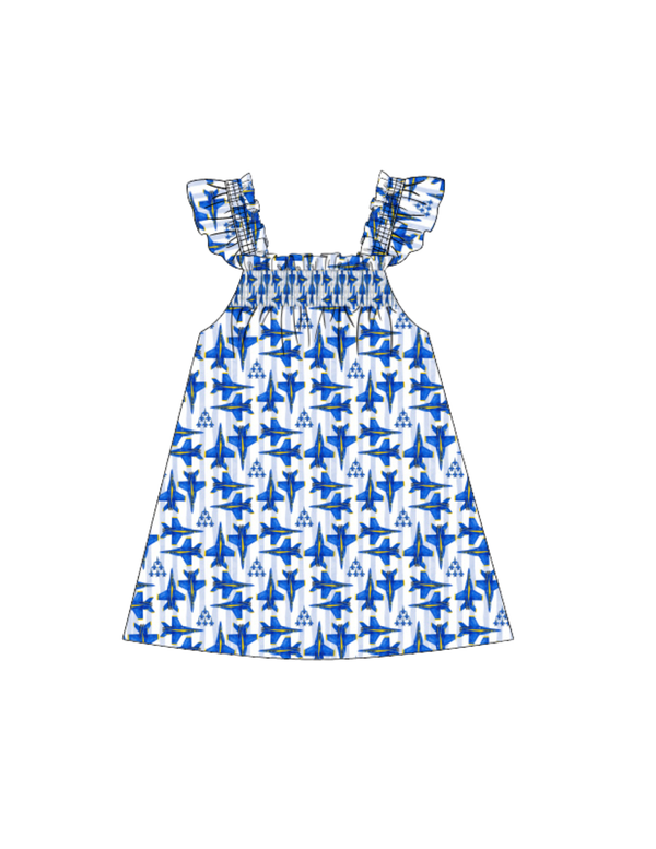 PREORDER ETA JUNE: Beach Blues Collection: Eloise Smocked Dress