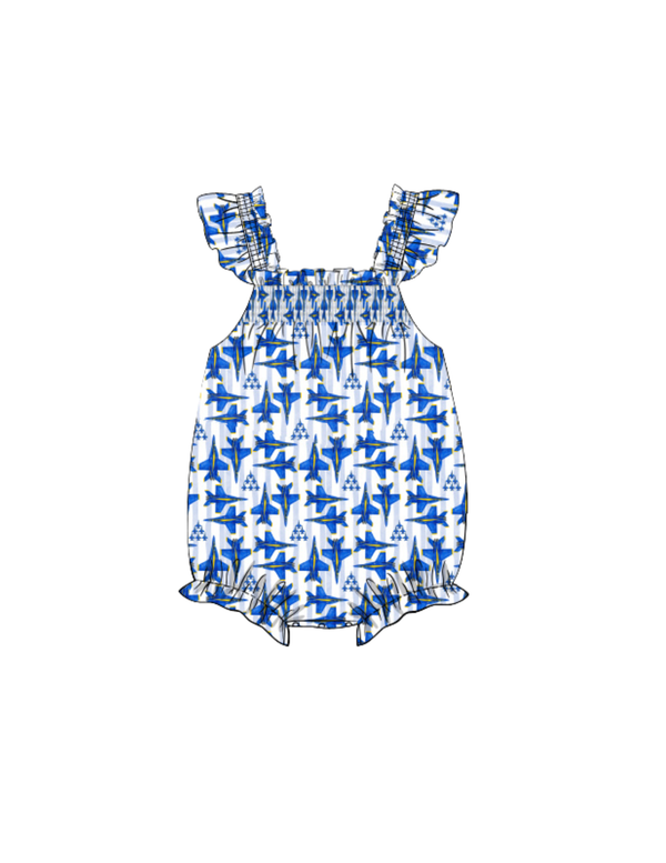 PREORDER 23 ETA JUNE: Beach Blues Collection - Eloise Smocked Bubble