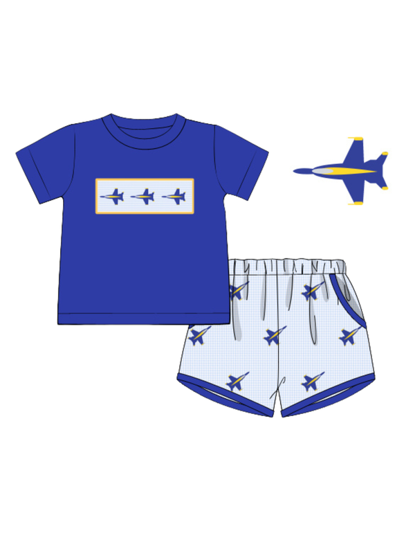 PREORDER ETA JUNE: Hometown Blues Smocked Collection: James Smocked Tee & Benny Short Set
