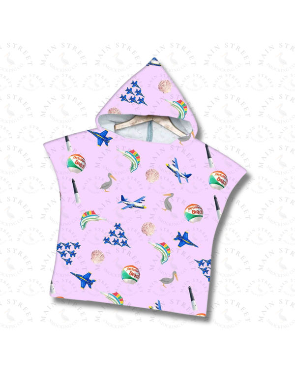 PREORDER ETA END OF JUNE: Main Street Magic Hooded Towels - "Where Florida Begins" Pinkie-Purple Paradise