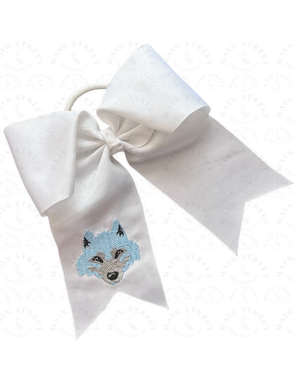 Embroidered Grosgrain Spirit Bow Hair Tie