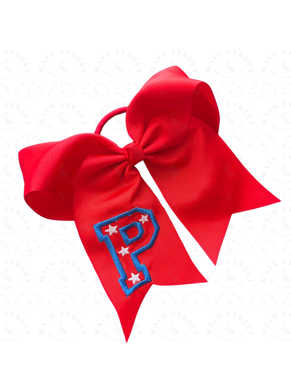 Embroidered Grosgrain Spirit Bow Hair Tie