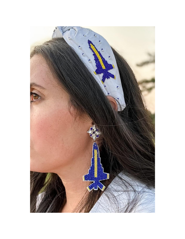 Blue Angel Beaded Earrings
