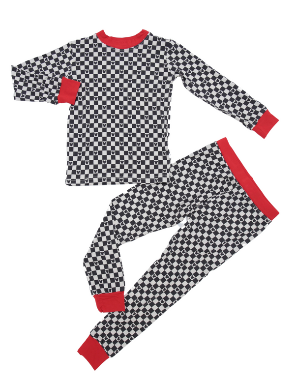 Main Street Bamboo 2 Piece PJs - Checkered Mouse