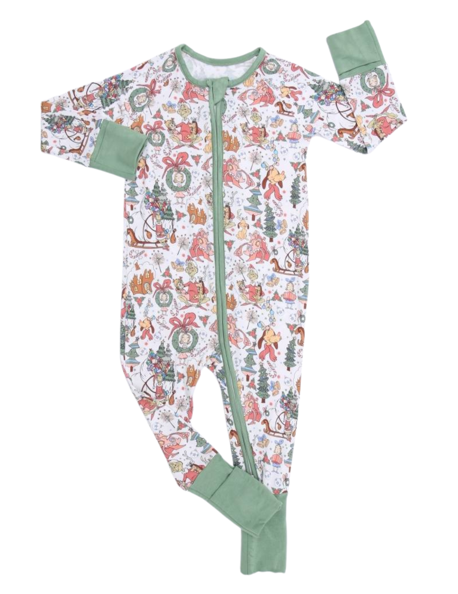 Main Street Bamboo Zipper Onesie PJs - Whoville – Main
