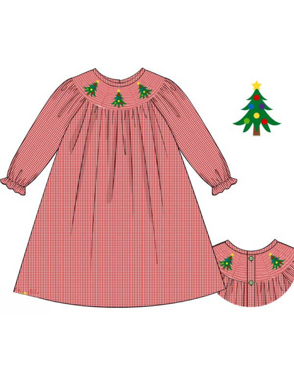 Oh Christmas Tree Smocked Dress