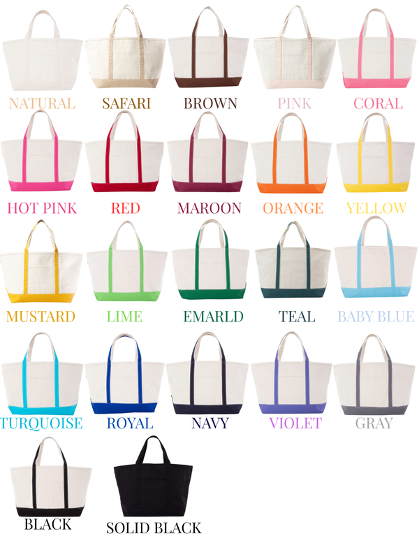 PREORDER: PERSONALIZED CANVAS BOAT TOTE - Medium