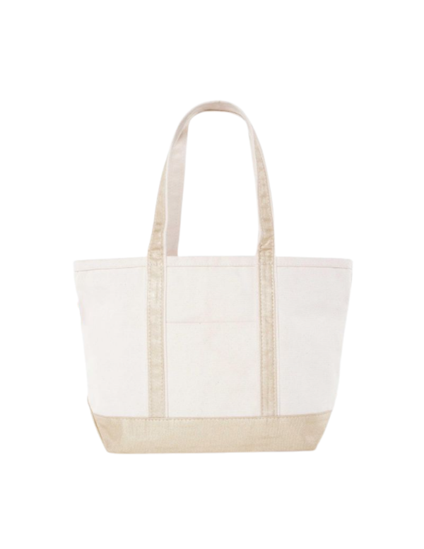 PREORDER: PERSONALIZED METALLIC CANVAS BOAT TOTE - Medium