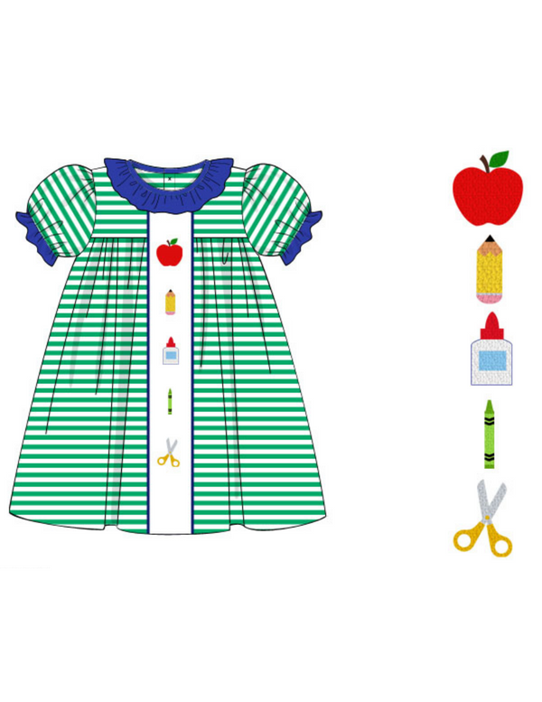 School Supplies French Knot Dress