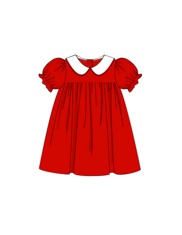 Red peter pan collar dress sales