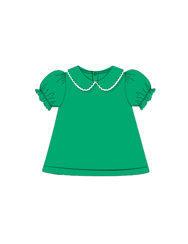 Rosie's Peter Pan Collar Top - Sawgrass Green
