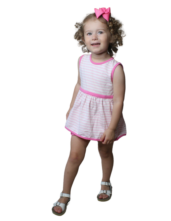 Classic Everyday Stripes - Pink Bloomer Set