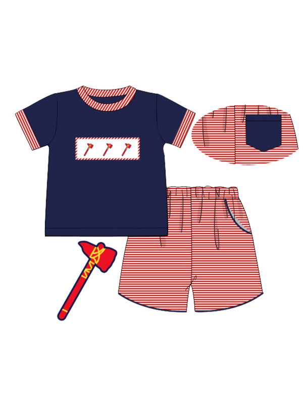 ATL Baseball Smocked Collection: Shorts Set