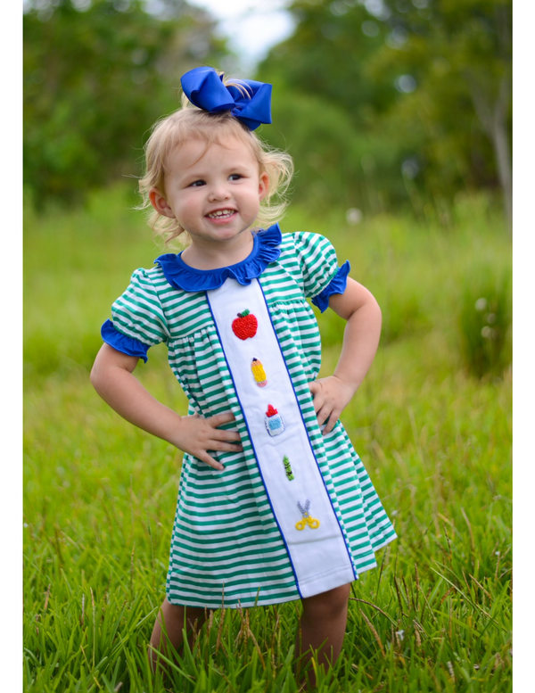School Supplies French Knot Dress