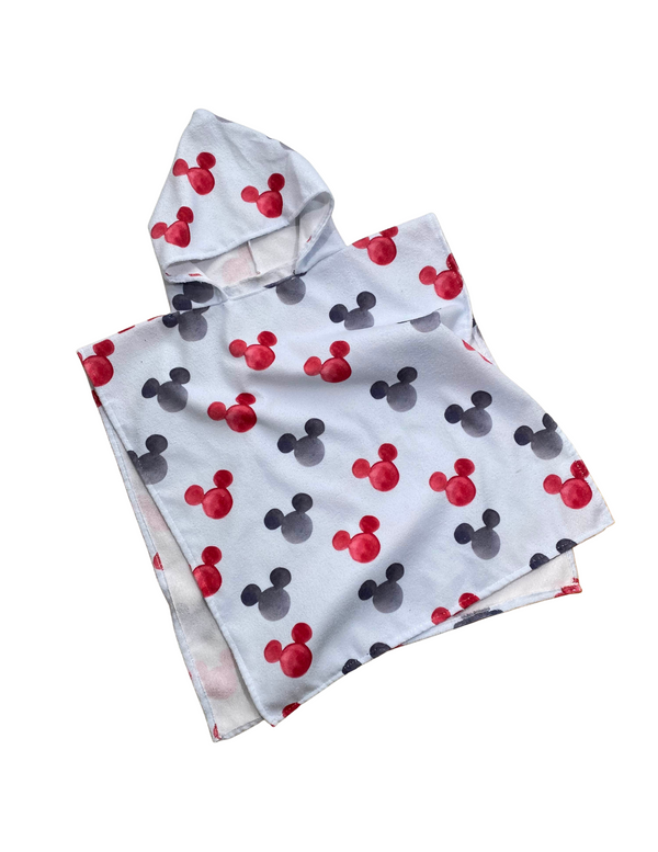 Main Street Magic Hooded Towels - Blue Watercolor Magical Mouse