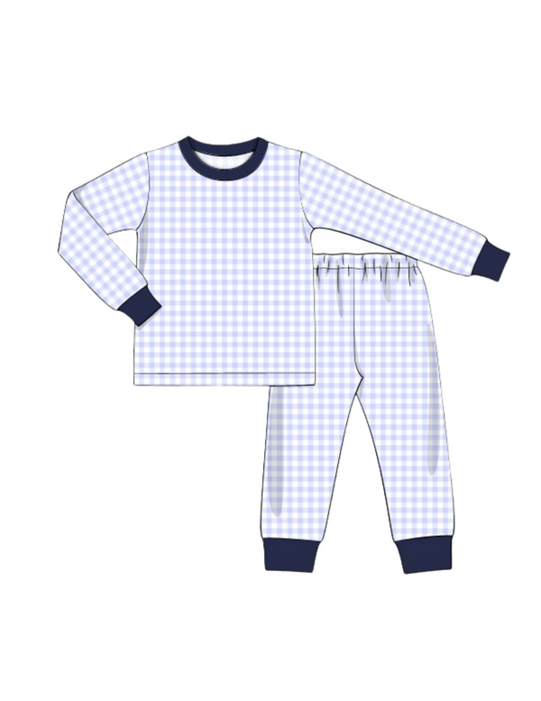 Blue Gingham Loungewear Set