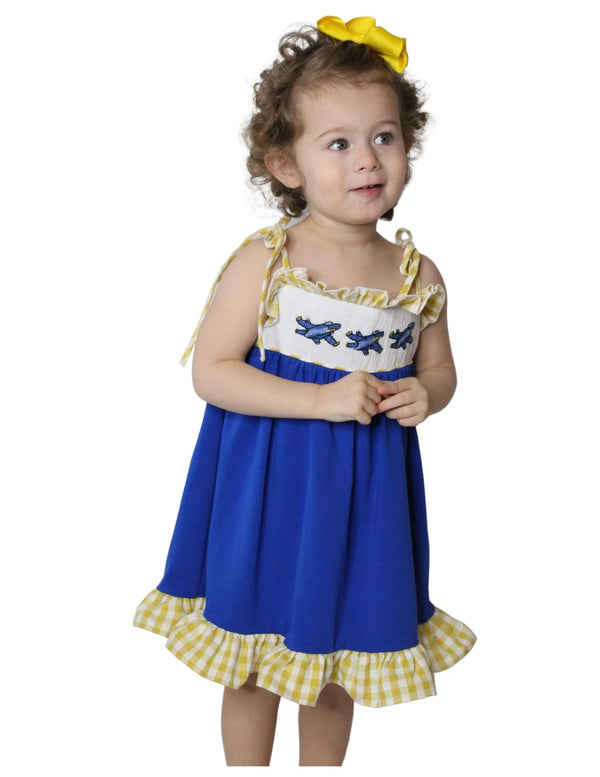 Blue Angels Ruffled and Smocked Dress