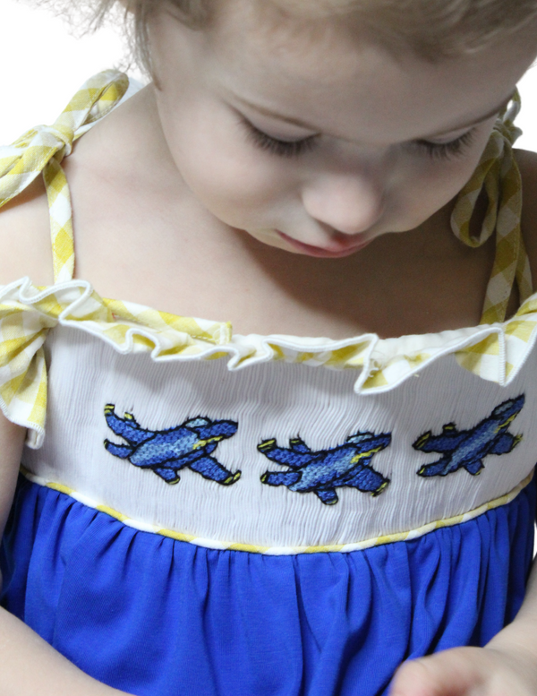 Blue Angels Ruffled and Smocked Dress