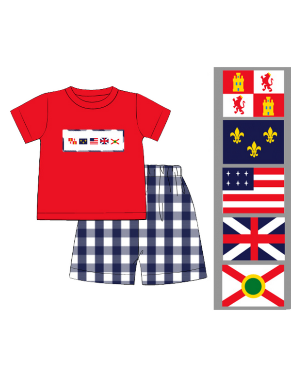 Pensacola: City of Five Flags Smocked Shorts Set
