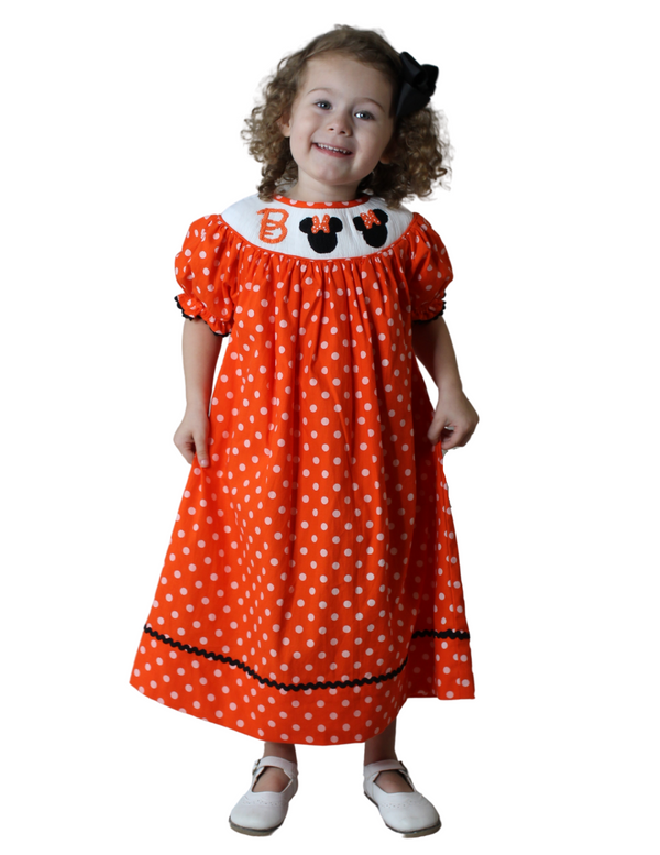 BOO! Not So Scary Smocked Bishop Dress